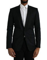 Dolce & Gabbana Black Wool MARTINI Single Breasted Blazer -   -  Dolce & Gabbana.